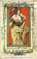 1907 Carneval XVII/2. Art Nouveau lady art postcard. Wiener Künstler-Postkarte. Druck und Verlag Philipp & Kramer, Wien s: Hampel (EB)