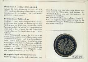 NSZK 1993. "ENSZ-csatlakozás" Ffm emlékérem érmés bélyeges borítékon, alkalmi bélyegzővel ...