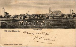 1907 Siklós, látkép, vár. Feiler Mariska kiadása (fl)