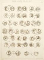 75 táblát tartalmazó ókori, elsősorban római érmeket ábrázoló, francia nyelvű pótkötet. Használt áll...