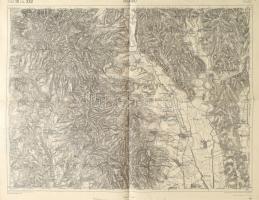 cca 1914 Varannó katonai térkép, 1 : 75.000, 54x42 cm