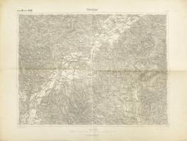 cca 1911 Trentschin (Trencsén / Trencín) katonai térkép, 1 : 75.000, K.u.k. Militärgeographisches Institut, 62x48 cm