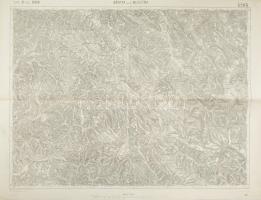 cca 1914 Bártfa und Muszyna katonai térkép, 1 : 75.000, 54x42 cm