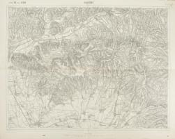 cca 1911 Homonna katonai térkép, 1 : 75.000, 54x43 cm