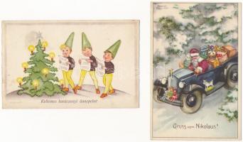 15 db RÉGI üdvözlő motívum képeslap vegyes minőségben / 15 pre-1945 greeting motive postcards in mixed quality