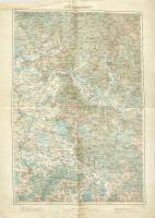 cca 1915 Szatmárnémeti (Satu Mare) katonai térkép, 1 : 200.000, K.u.k. militär-geographisches Institut, gyűrődésekkel, 64x46 cm