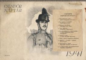 Magyarország 1933 Csendőr naptár Márton grafikával + csendőr tízparancsolat