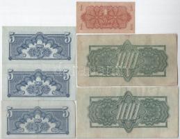 Csehszlovákia 1944. 1K + 5K (3x, sorszámkövetők) + 20K (4x, közte sorszámkövetők) + 100K (2x) T:II-,...