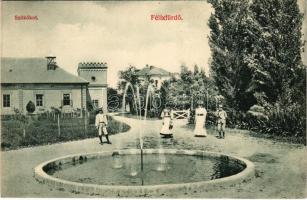1910 Félixfürdő, Baile Felix; Szökőkút. Singer Ferenc kiadása / fountain