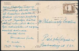 1959 Germanus Gyula (1884-1979) orientalista saját kézzel írt képeslapja, ő és a felesége aláírásával