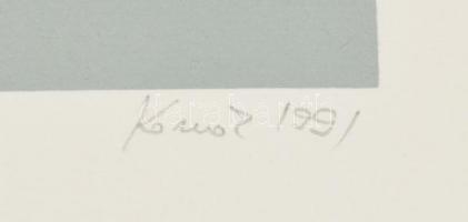 Konok Tamás (1930-2020): Geometrikus kompozíció, 1991. Szitanyomat, papír, jelzett. Számozott: X/II....