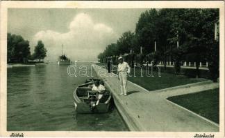 1941 Siófok, Sió részlet, motorcsónak, kapitány (EK)