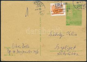 1968 Vihar Béla (1908-1978) költő saját kézzel írt, rajzos üdvözlő képeslapja Székely Júlia (1906-1986) író, zongoraművész, tanár részére