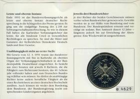 NSZK 1993. "Szövetségi Alkotmánybíróság" Ffm emlékérem érmés bélyeges borítékon, alkalmi b...