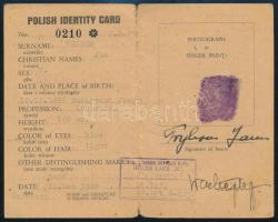 1945 Lengyel személyi igazolvány ujjlenyomattal / Polish ID