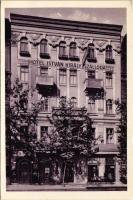 Budapest VI. Hotel István király szálloda, kávéház, hölgy fodrász, női kalap szalon, tejüzem. Podmaniczky utca 8.