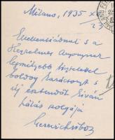 1935 Milánó, Gerevich Tibor (1882-1954) művészettörténész, művelődéspolitikus, a Római Magyar Akadém...