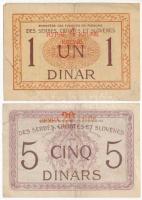 Szerb-Horvát-Szlovén Királyság 1919. 1D + 5D "20K" felülbélyegzéssel T:III,III- kis beszak...