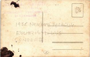 1938 Budapest VIII. Nemzeti Múzeum lépcsőjén a XXXIV. Eucharisztikus Kongresszus csoportképe. K. Mar...