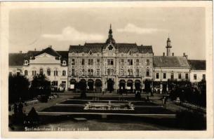 1942 Szatmárnémeti, Sartu Mare; Pannonia szálloda, üzletek. Kósa Fotó / hotel, shops