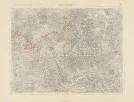 cca 1928 Arló és Kisternye térképe (rajta pirossal a trianoni határ). 1 : 75.000. Bp., M. Kir. Állami Térképészeti Intézet, kézzel rajzolt jelölésekkel, 62x47 cm