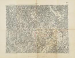 cca 1930 Losonc és környékének térképe, 1 : 75.000. Bp., M. Kir. Állami Térképészeti Intézet, kézzel berajzolt (határ) jelöléssel, kissé foltos, 62x47 cm