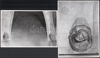 cca 1930-1940 Kisvárda, templomrészletek, 2 db hátoldalon feliratozott fotó (Petrás), 23,5×17,5 cm