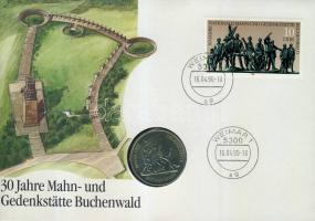 NDK 1990. 10M "Buchenwald-emlékmű" érmés bélyeges borítékon T:1