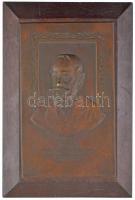 Markup Béla (1873-1952) 1925. Jókai Centenárium 1825-1925 bronz plakett (226x138mm) felakasztható fatáblára csavarozva (287x192mm) T:2
