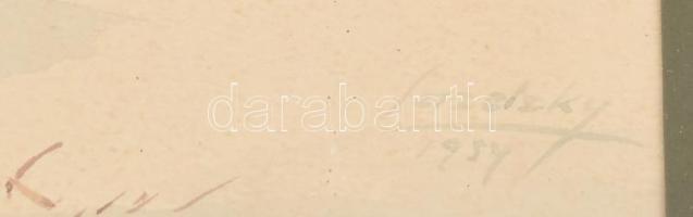 B. Lazetzky Stella (1924-2012): Téli havas táj. Akvarell, papír, jelzett. Üvegezett fakeretben, 24x2...