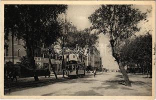 1937 Venezia, Venice; Lido, Viale S. Maria Elisabetta / street, tram / 1-es villamos (EK)