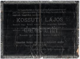 cca 1894 Kossuth Lajos (1802-1894) halálozási értesítője, egykorú másolat/sokszorosítás, sérült, javított