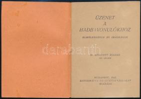 1942 Bp., Üzenet a hadba vonulókhoz, elmélkedések és imádságok, 31p
