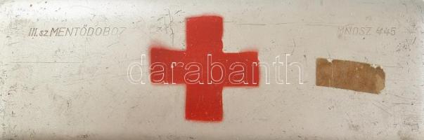 III. sz mentős láda, kopott, h: 40 cm