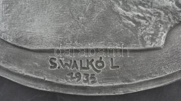 Solymári Valkó László (1909-1984) 1935. "Endrődi Sándor 1850-1920" nagyméretű festett gips...