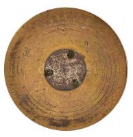 Réz löveg váza, kopott, m: 38,5 cm