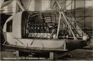 Maschinengondel mit eingebautem Motor. Aufnahme des Luftschiffbau Zeppelin / Zeppelin gépi gondola beépített motorral