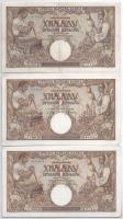 Szerbia 1942. 500D (3x, egyugrásos sorszámkövetők) + 1942. 1000D (3x, ebből 2db közeli sorszám) T:II...