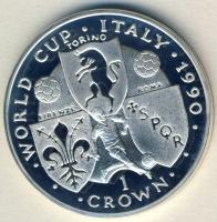 Man-sziget 1990. 1C Ag "Labdarúgó VB-játékos, labdák és címerek" T:PP