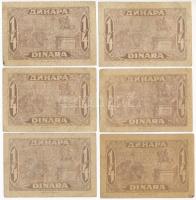 Szerb-Horvát-Szlovén Királyság 1921. 1/4D / 25p (6x) T:III,III-
Kingdom of the Serbs, Croats and Sl...