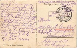 1917 Volltreffer in einen Eisenbahnwagen + K.D. Feldpostexped. d. 51. Reserve-Div