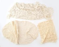 3 db csipke terítő, 90x45, 84x30m, d: 100 cm