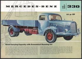 cca 1960 Mercedes-Benz L/LK/LS 330 teherautó angol nyelvű, színes, illusztrált reklám prospektusa, kihajtható, 4 p.