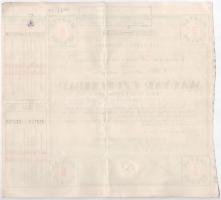 Budapest 1946. "Magyar Czukoripar - Részvénytársaság" részvényelismervény 100P névértékű r...