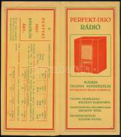 cca 1920-1940 Perfekt Duo rádió készülék reklám