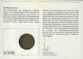 NDK 1969. 5M érmés borítékon, NSZK bélyeggel, alkalmi bélyegzővel T:1