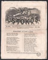 1862 Az Üstökös, XII. köt. 23. sz., 1862. dec. 6., szerk. és kiadó-tulajdonos: Jókai Mór. Pest, Landerer és Heckenast-ny., 16 p. Számos illusztrációval. Szakadt, foltos állapotban.