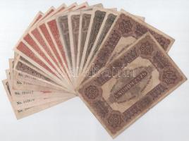 19db vegyes korona bankjegy tétel, közte 1920. 100K "Orell Füssli Zürich" T:II--III