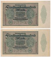 Németország / Weimari Köztársaság 1923. 500.000M (2x) sorszámkövető T:II-,III szép papír Germany / Republic of Weimar 1923. 500.000 Mark (2x) consecutive serials C:VF,F nice paper Krause P#88