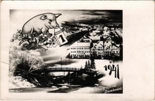 1941 Beszterce, Bistritz, Bistrita; Boldog új évet üdvözlő montázs / New Year greeting montage. Foto Sport (EB)